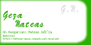 geza mateas business card